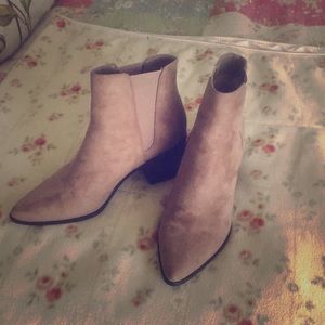 Faux suede light brown booties